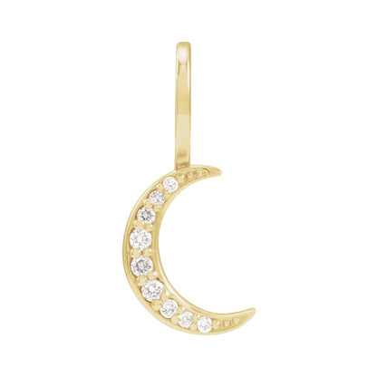 Natural Diamond Crescent Moon Charm/Pendant