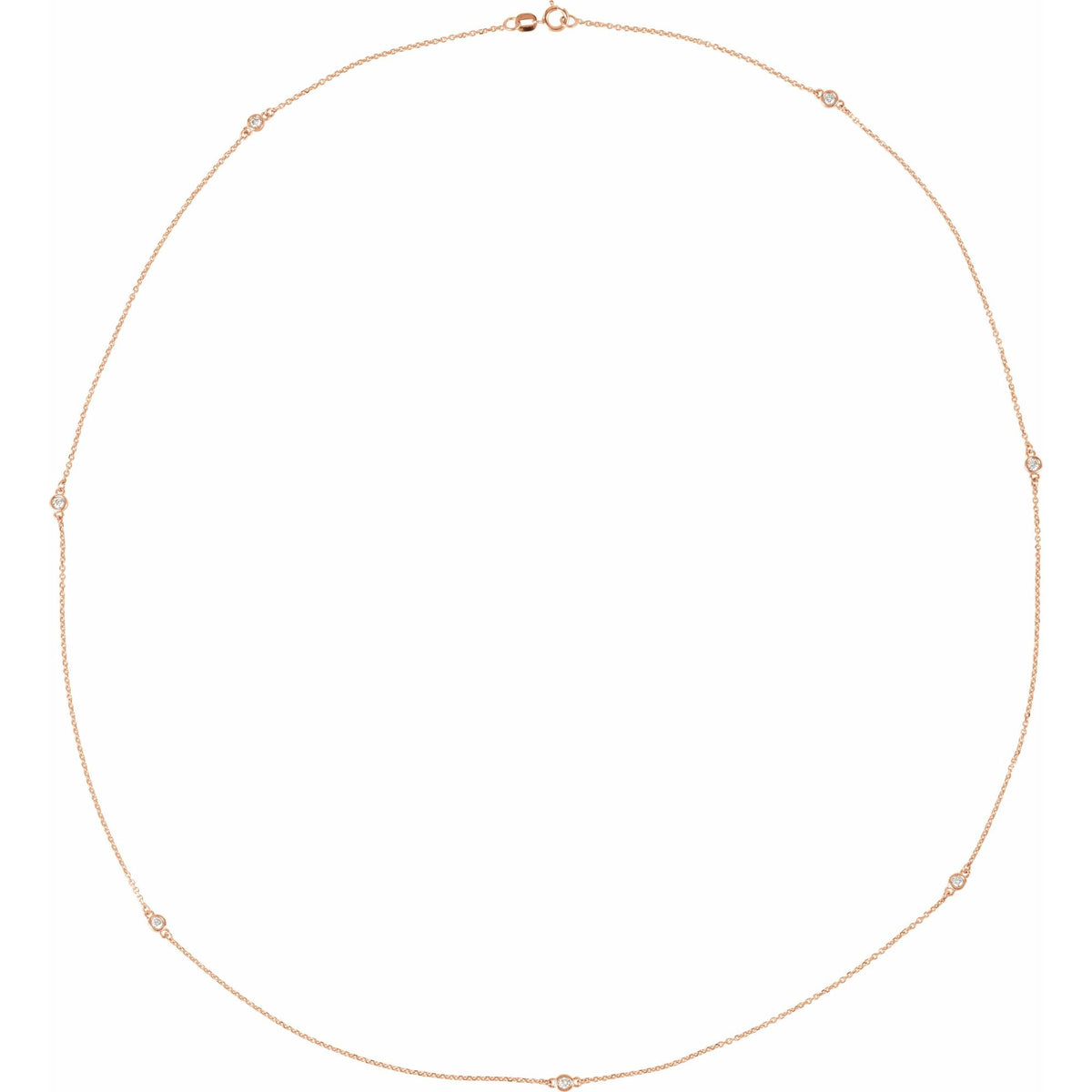 Natural Diamond Bezel-Set Station Necklace