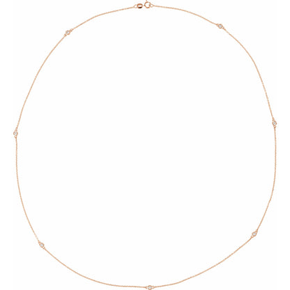 Natural Diamond Bezel-Set Station Necklace