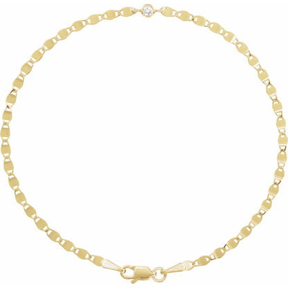 Natural Diamond Accented Link Bracelet