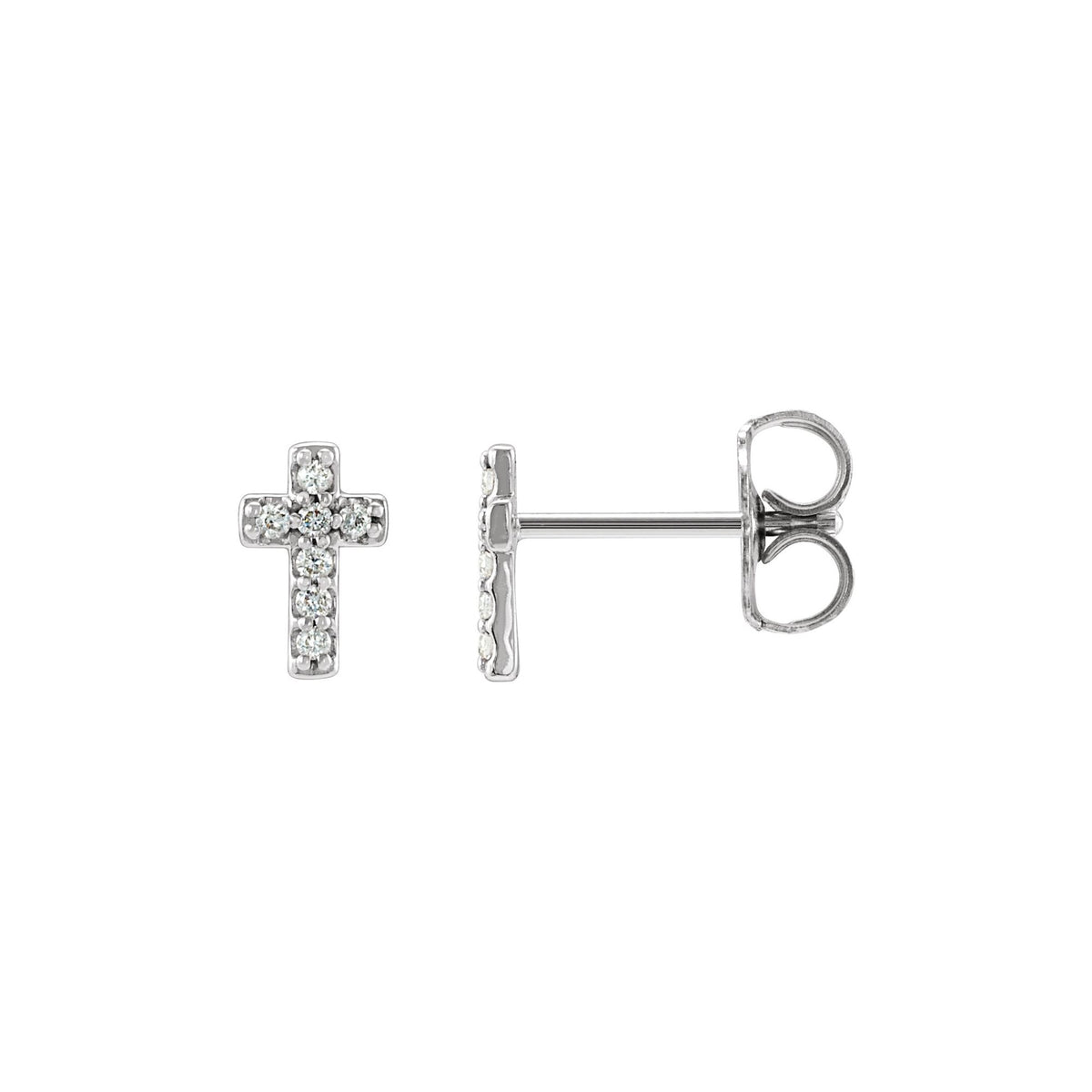 Natural Diamond Cross Earrings