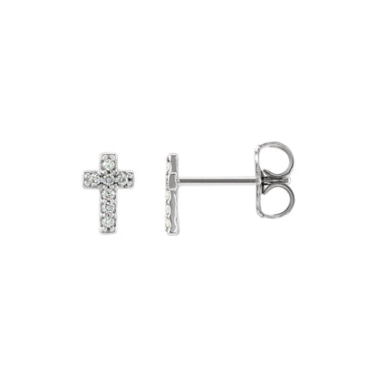 Natural Diamond Cross Earrings