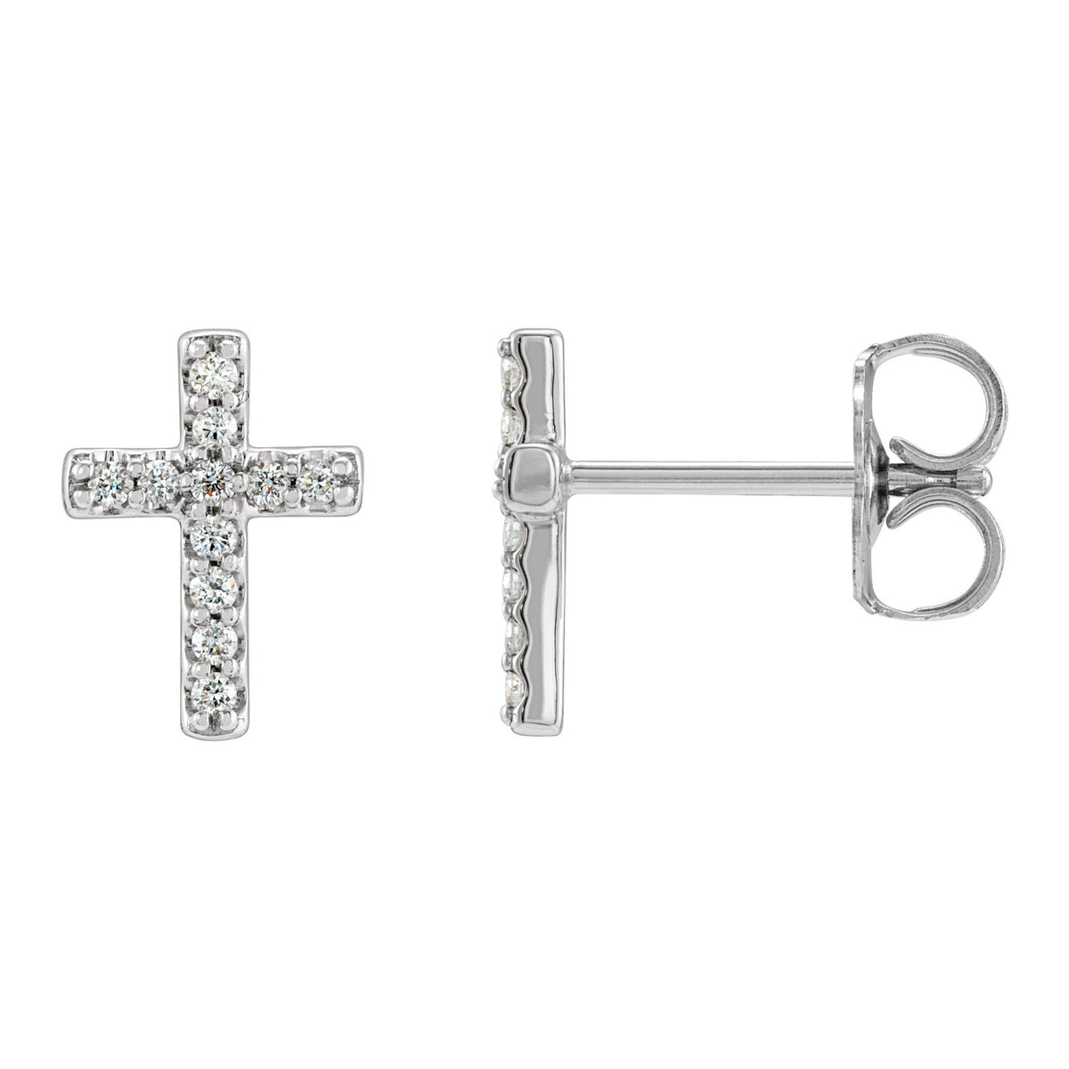 Natural Diamond Cross Earrings