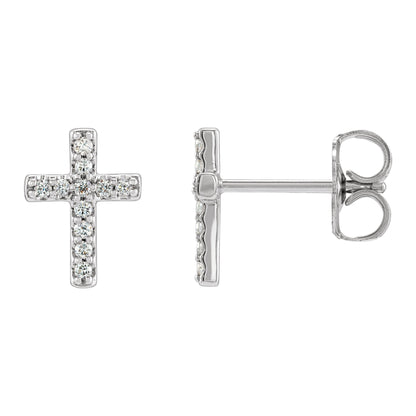 Natural Diamond Cross Earrings