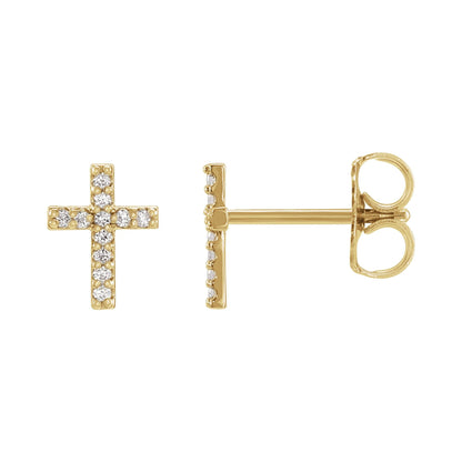 Natural Diamond Cross Earrings