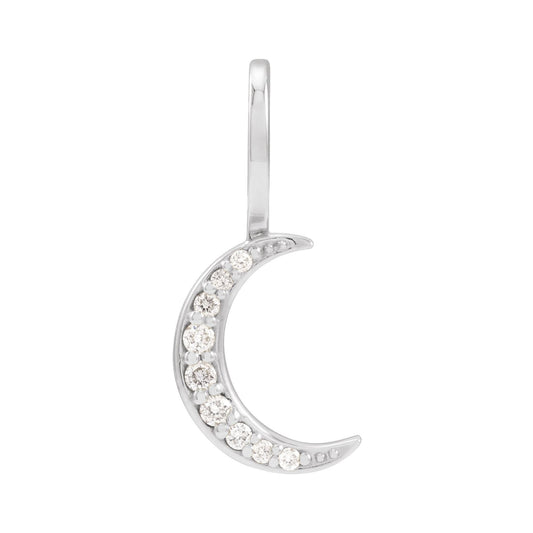 Natural Diamond Crescent Moon Charm/Pendant