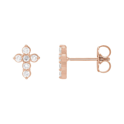 1/6 CTW Natural Diamond Cross Earrings