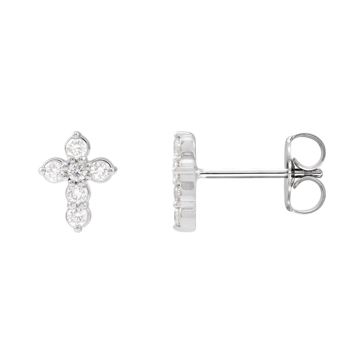 1/6 CTW Natural Diamond Cross Earrings