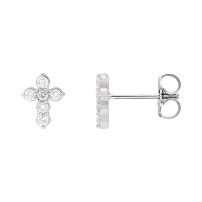 1/6 CTW Natural Diamond Cross Earrings