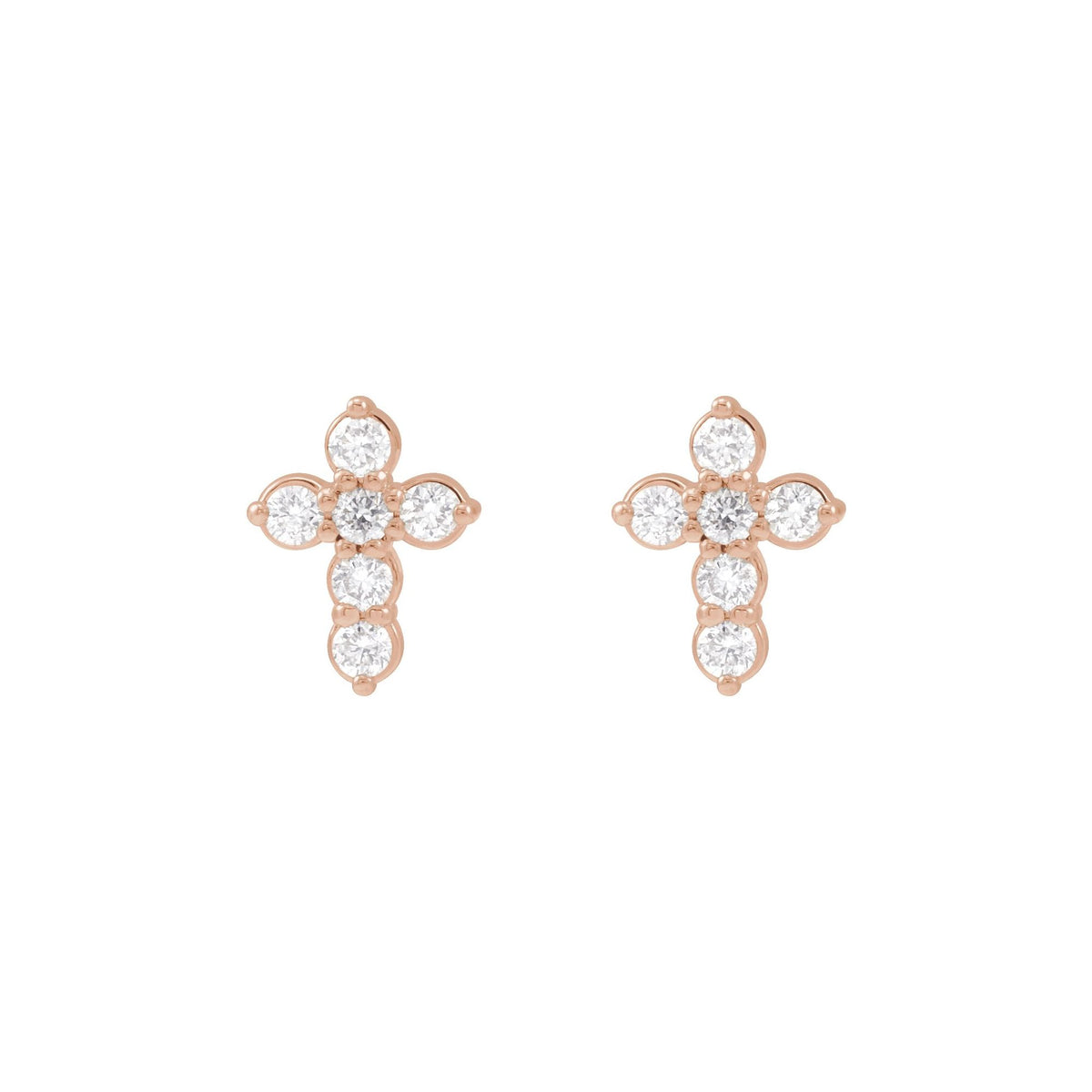 1/6 CTW Natural Diamond Cross Earrings