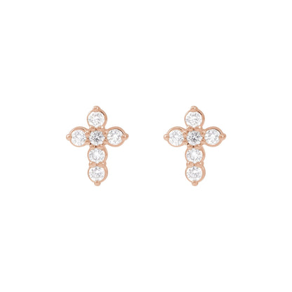 1/6 CTW Natural Diamond Cross Earrings