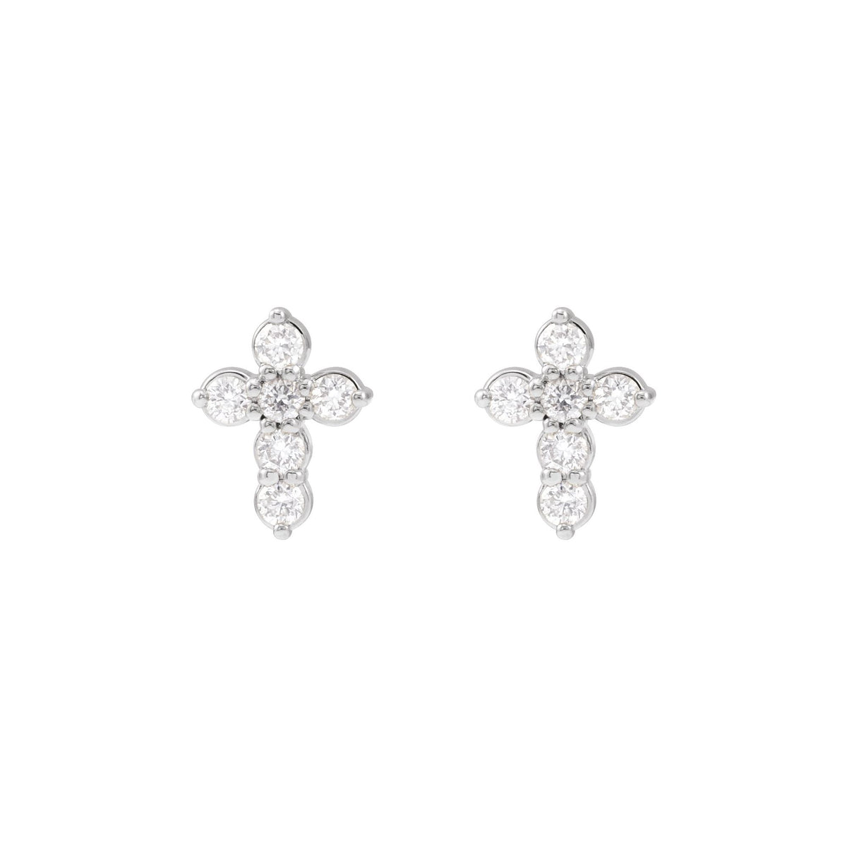 Natural Diamond Cross Earrings