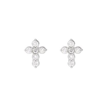 Natural Diamond Cross Earrings