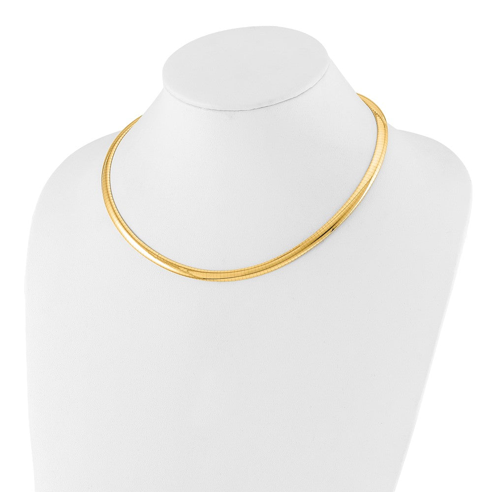 6mm Lightweight Domed Omega Necklace 18"