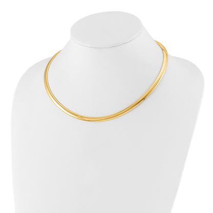 6mm Lightweight Domed Omega Necklace 18"