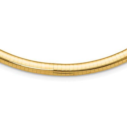 6mm Lightweight Domed Omega Necklace 18"