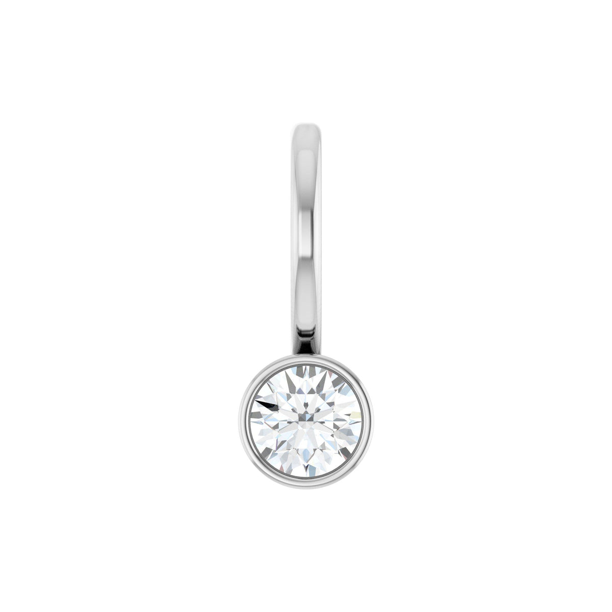 Natural Diamond Bezel-Set Solitaire Charm/Pendant