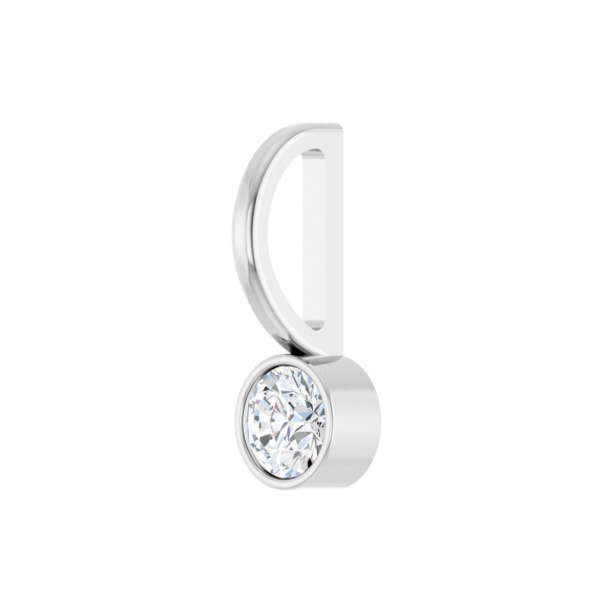 Natural Diamond Bezel-Set Solitaire Charm/Pendant
