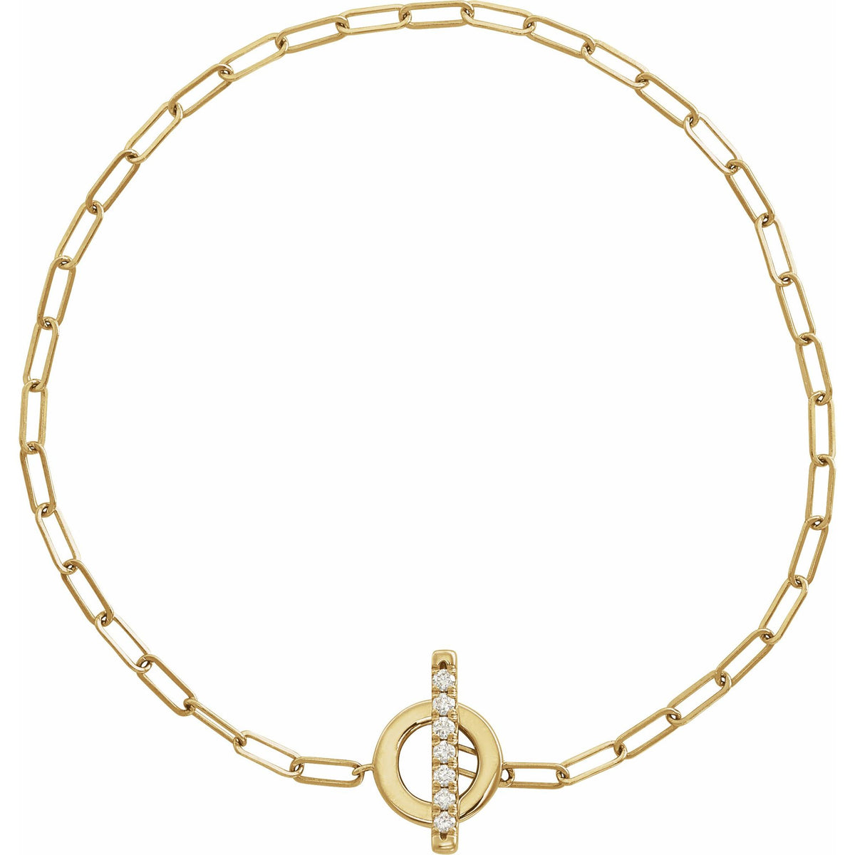 Natural Diamond Accented Toggle Bracelet