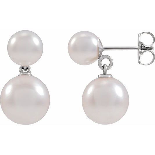 Cultured White Freshwater Pearl Earrings