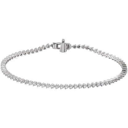 2 CTW Natural Diamond 7 1/4" Line Bracelet