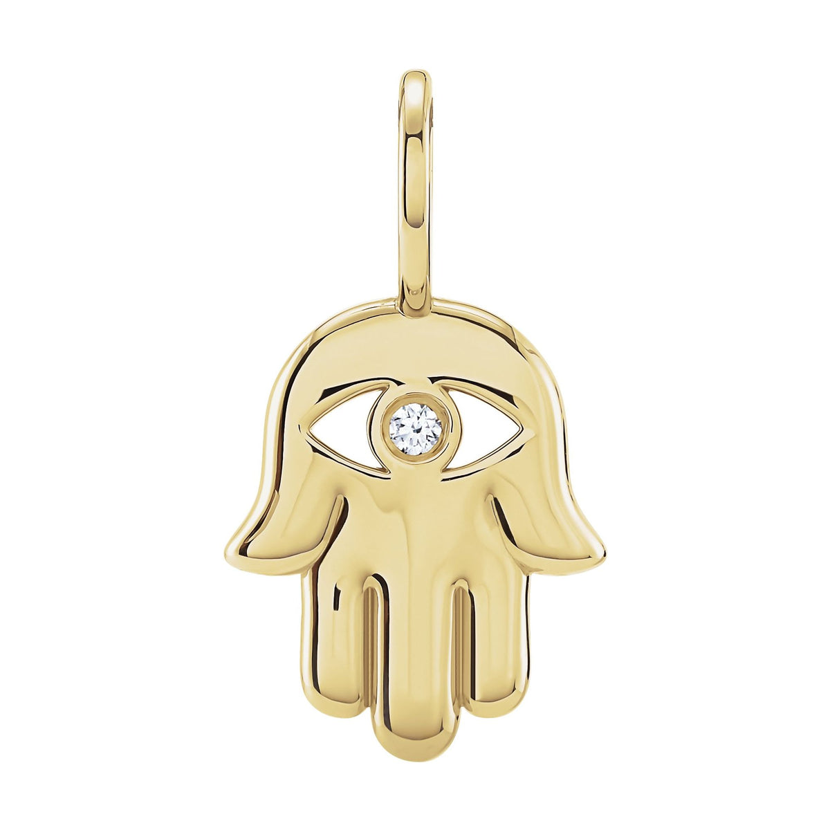 .02 CT Natural Diamond Hamsa Hand Charm/Pendant