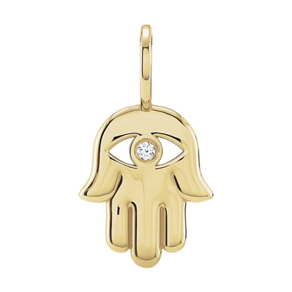 .02 CT Natural Diamond Hamsa Hand Charm/Pendant