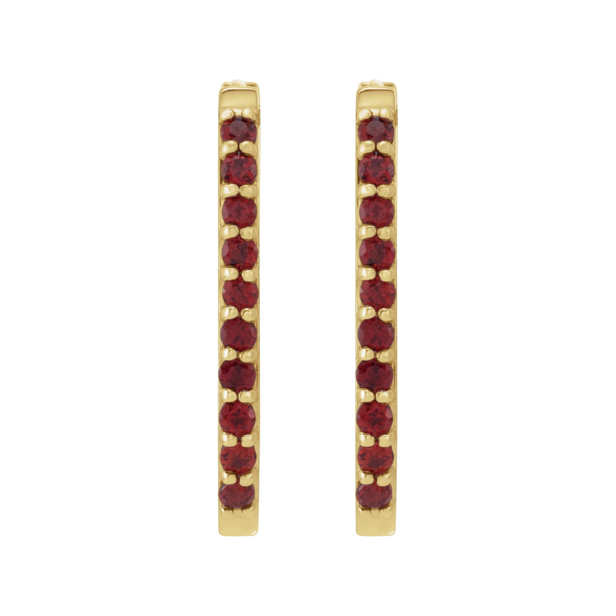 Natural Mozambique Garnet 20 mm Hoop Earrings
