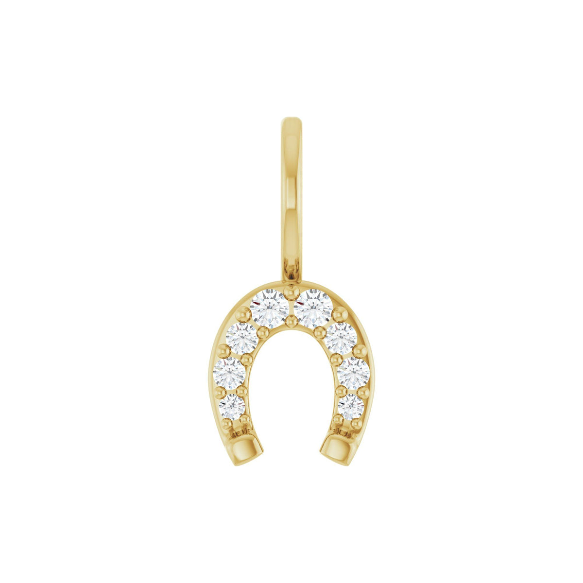 Natural Diamond Accented Horseshoe Charm/Pendant