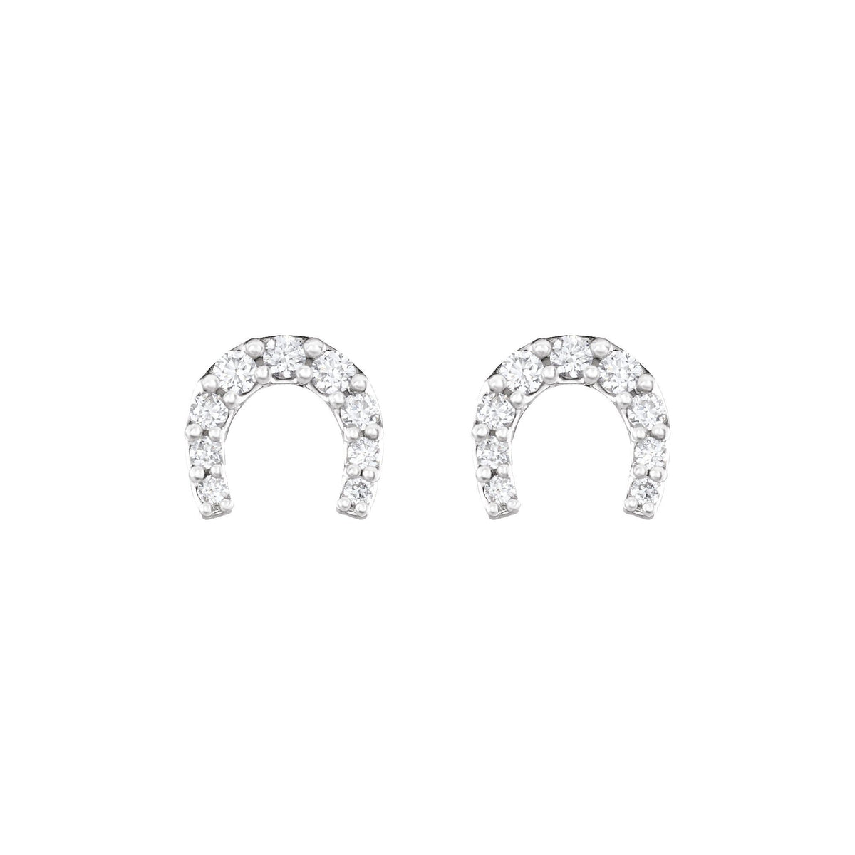 Natural Diamond Horseshoe Earrings
