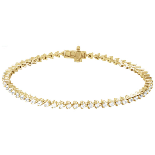 3 CTW Natural Diamond 7 1/4" Line Bracelet