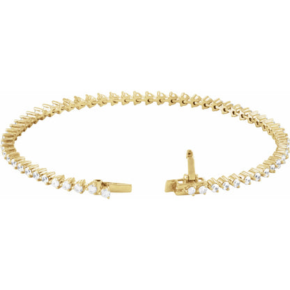 3 CTW Natural Diamond 7 1/4" Line Bracelet