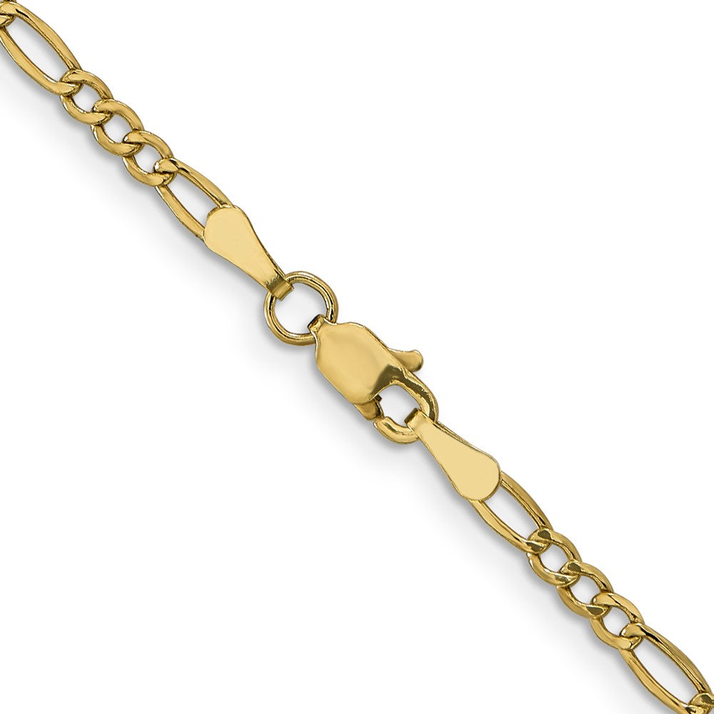 10K 2.5mm Semi-Solid Figaro Chain