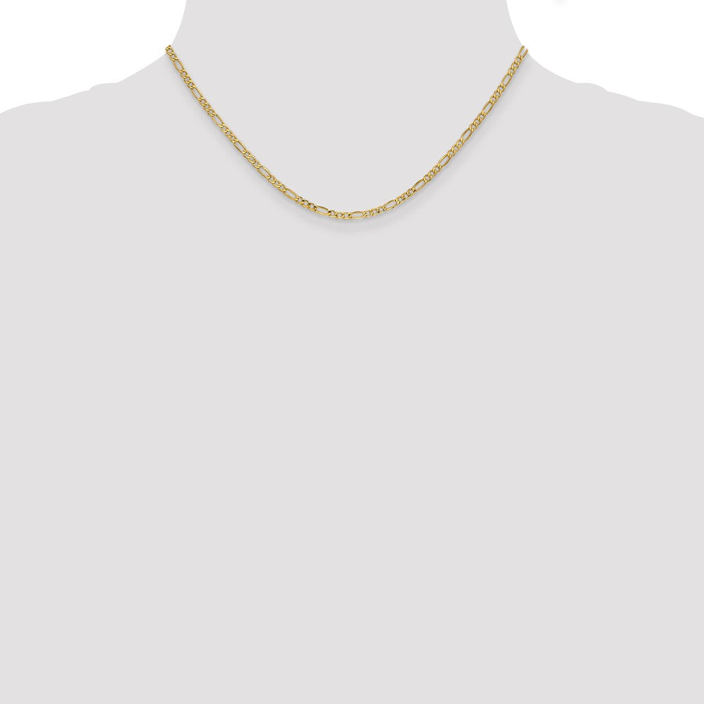 10K 2.5mm Semi-Solid Figaro Chain