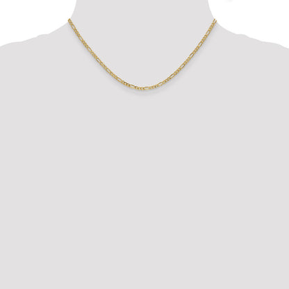 10K 2.5mm Semi-Solid Figaro Chain