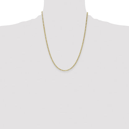10K 2.5mm Semi-Solid Figaro Chain