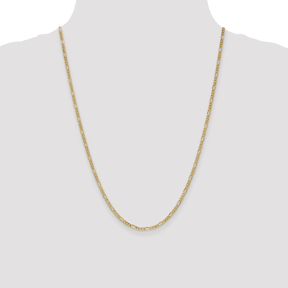 10K 2.5mm Semi-Solid Figaro Chain