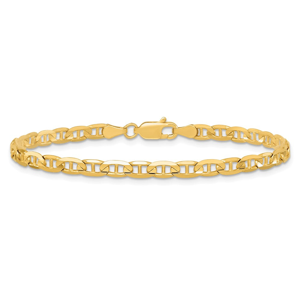 10K 3.75mm Concave Anchor Chain Bracelet