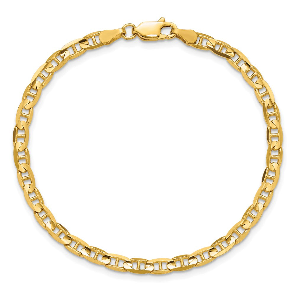 10K 3.75mm Concave Anchor Chain Bracelet