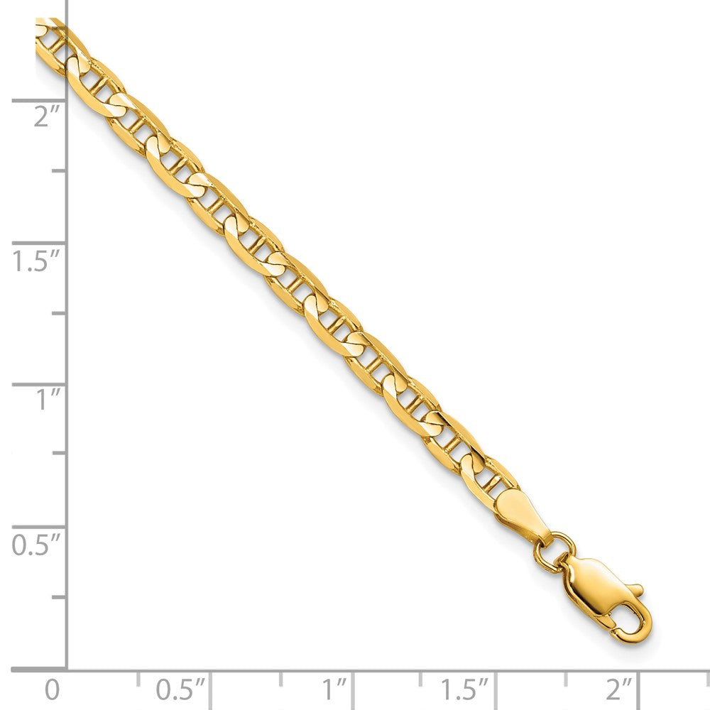 10K 3.75mm Concave Anchor Chain Bracelet