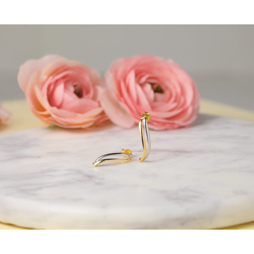 10K Polished Curve Post Earrings