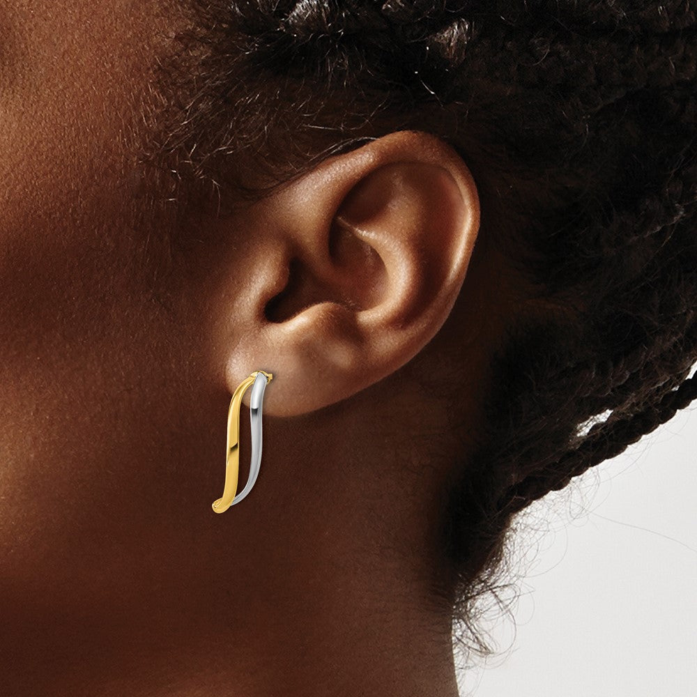 10K Polished Curve Post Earrings