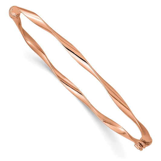 10K Polished Hinged Bangle