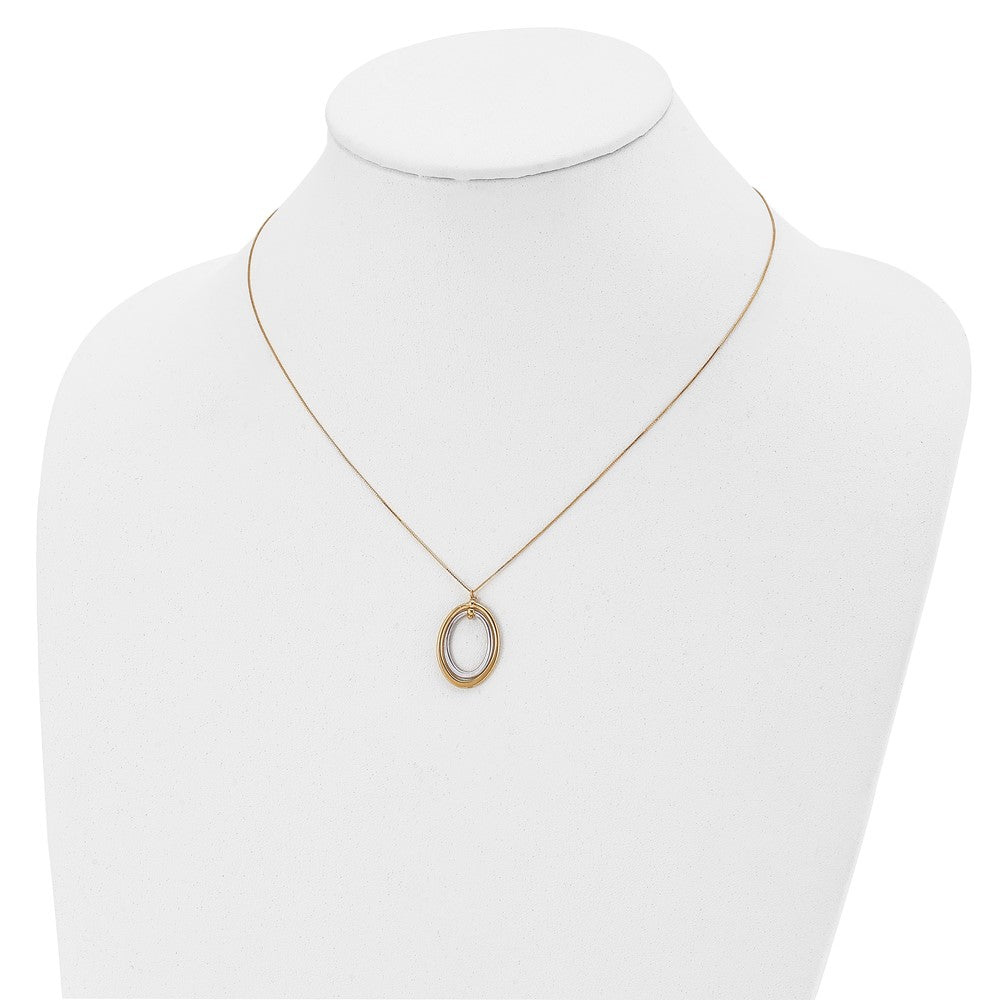 10K Polished Oval Necklace