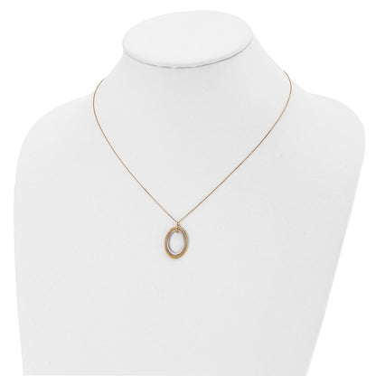10K Polished Oval Necklace
