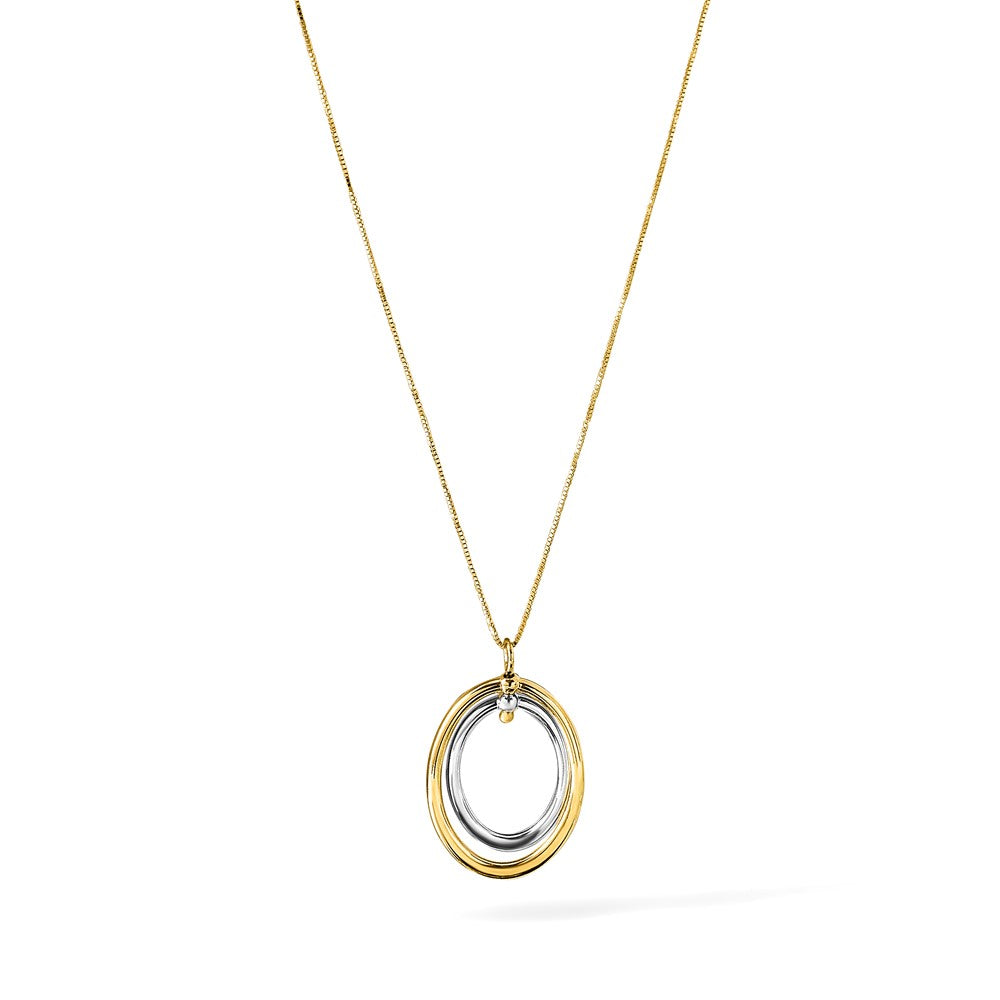 10K Polished Oval Necklace