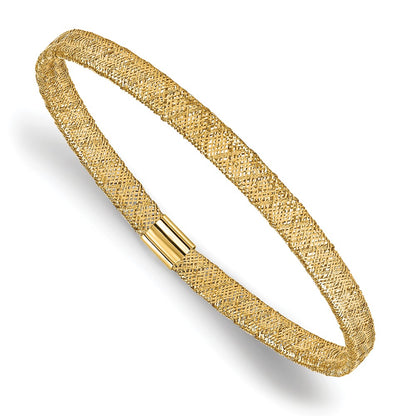 10K Fancy Stretch Bangle Bracelet