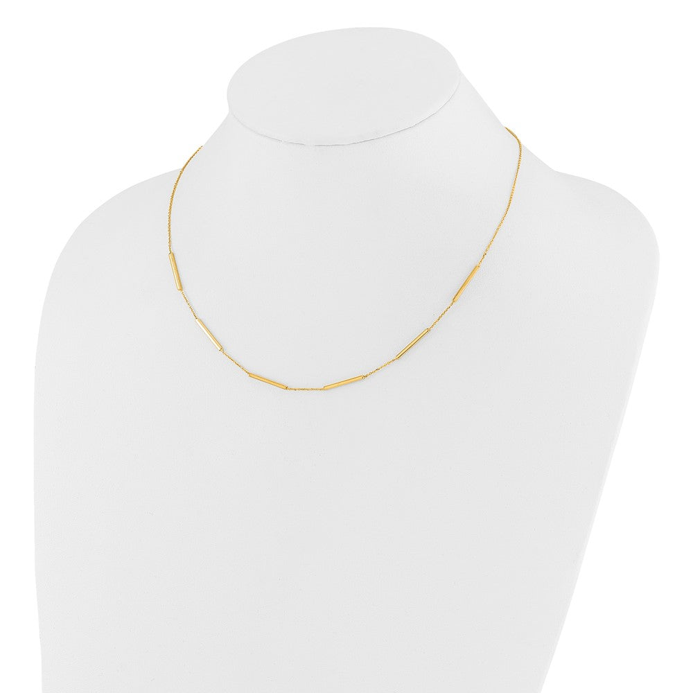 10K Polished 6-Bar Station Necklace