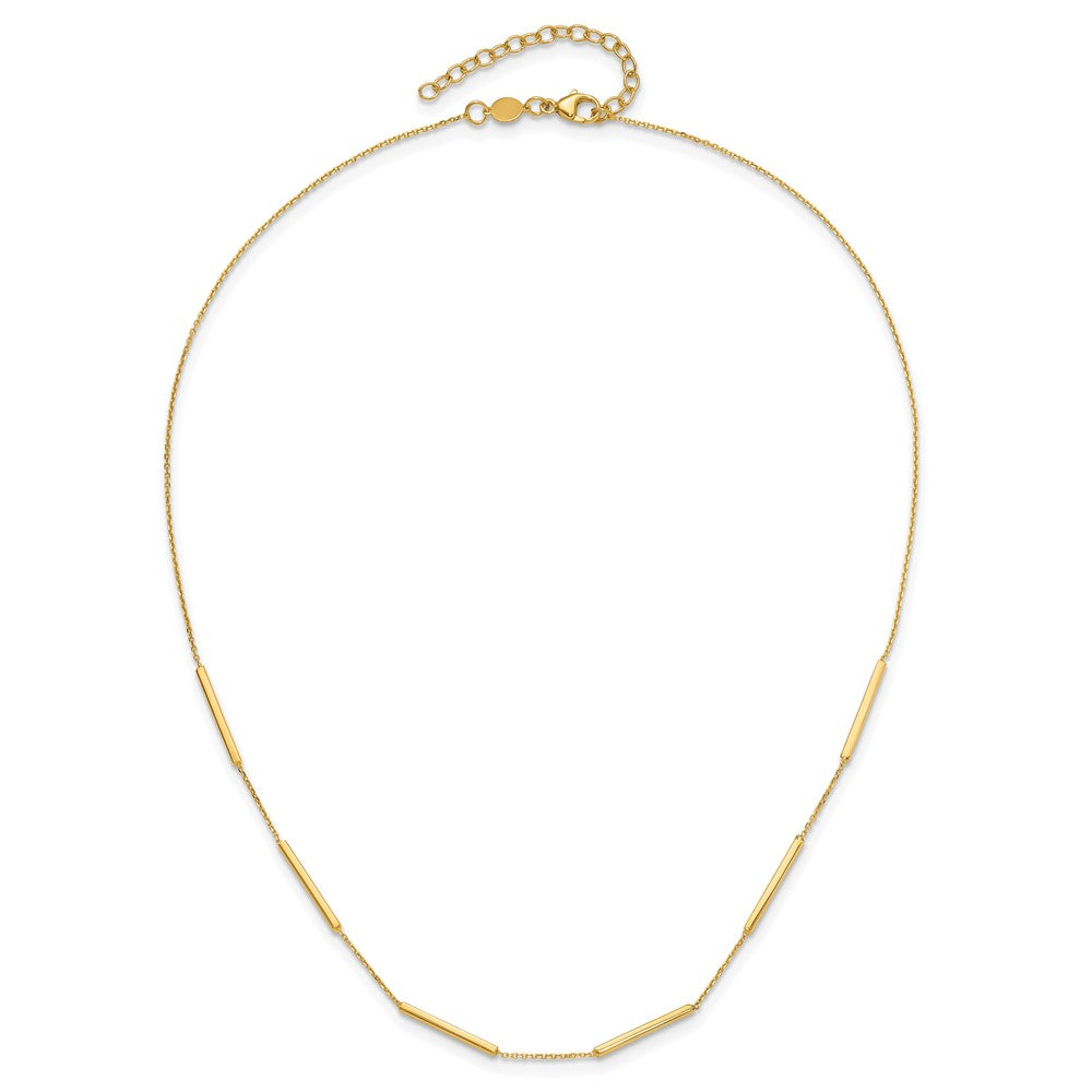 10K Polished 6-Bar Station Necklace