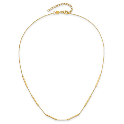 10K Polished 6-Bar Station Necklace